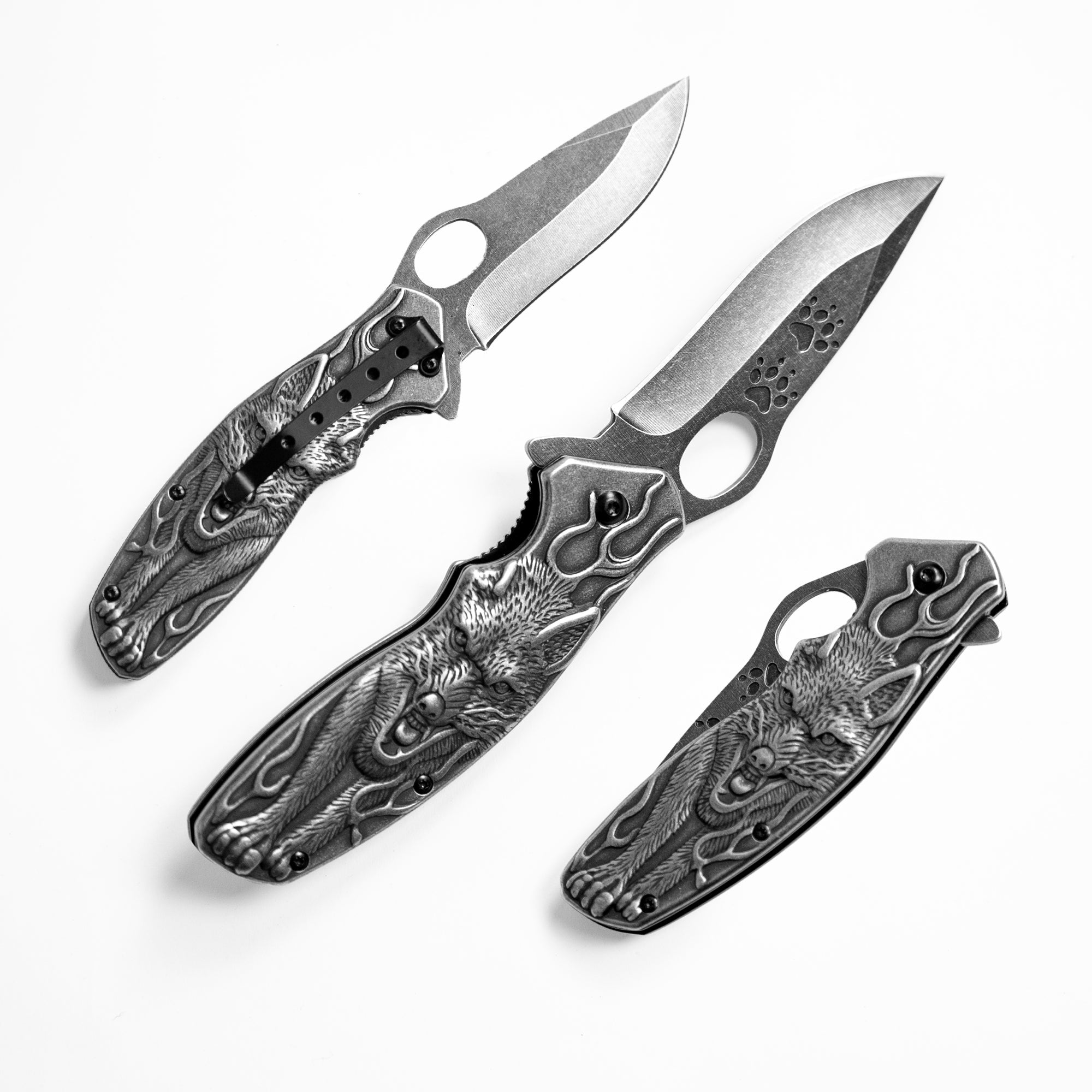 Fire and Steel - Wolf Folding Knife Fire and Steel Exclusive - Tophatter Daily Deals